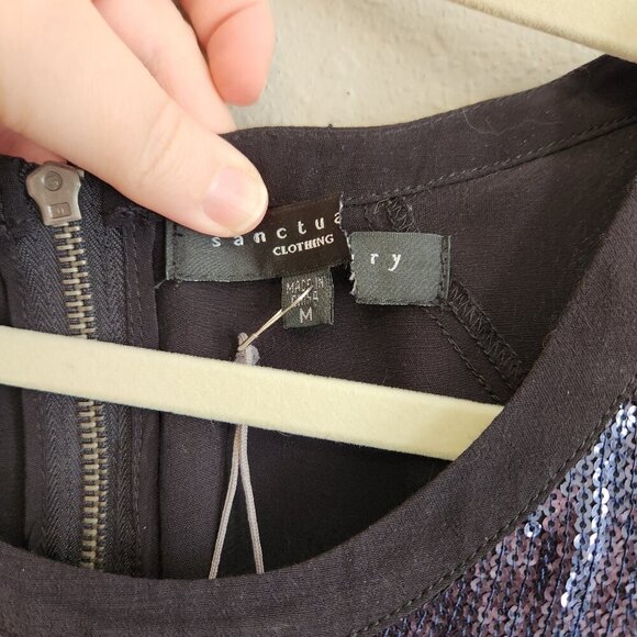 Sanctuary Sequin Studio Dress Gunmetal Size Medium - Picture 10 of 11